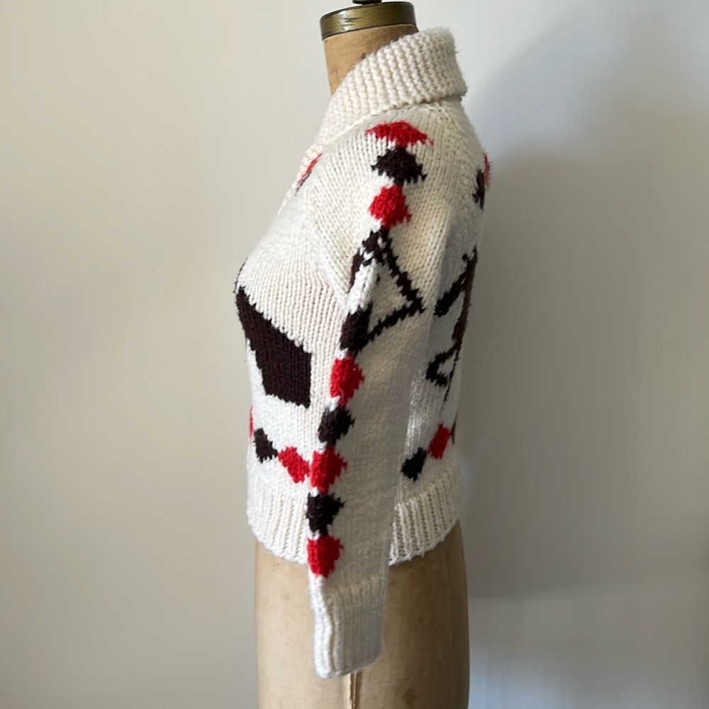 1950’s Vintage Handmade Cowichan Horse Sweater - Picture 13 of 17